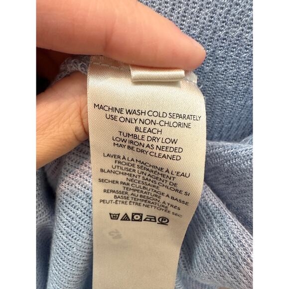 FREE PEOPLE | We The Free Snowy Thermal Blue Waffle Knit Top | Medium - Picture 7 of 7